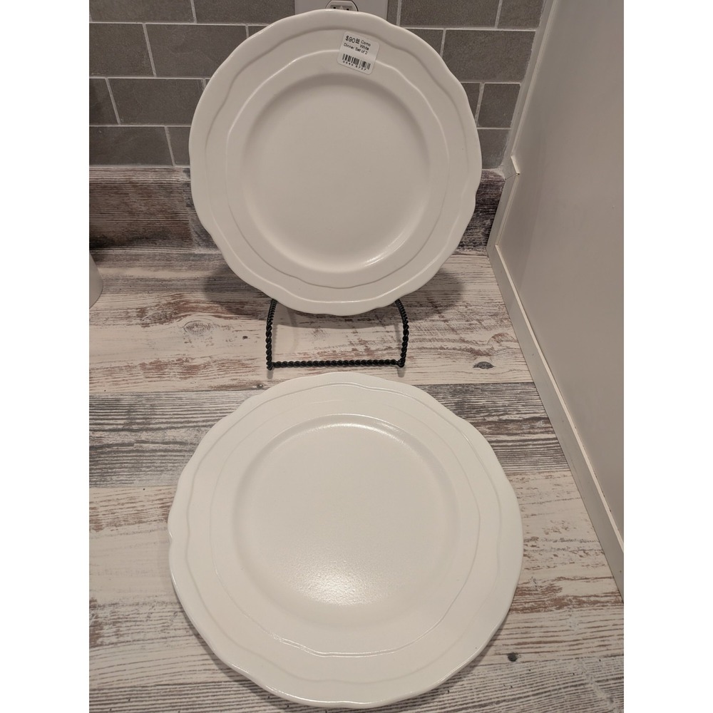 Michael Wainwright Como White Dinner Plates Set of 2 Bone China New With Sticker